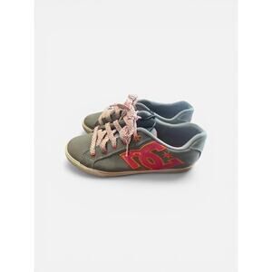 DC Shoes Sneakers Womens Low Top Gray Pink Orange Skate Shoes Casual Size 10
